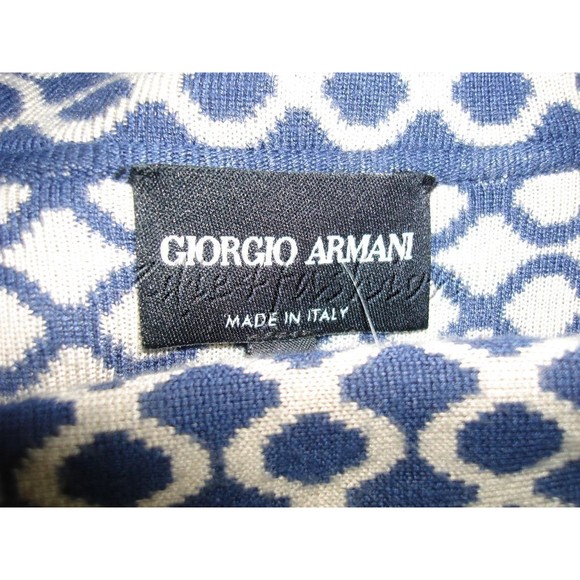 $3150 New GIORGIO ARMANI Blue Lattice Pattern Cashmere Sweater Jacket 6 - Picture 5 of 5